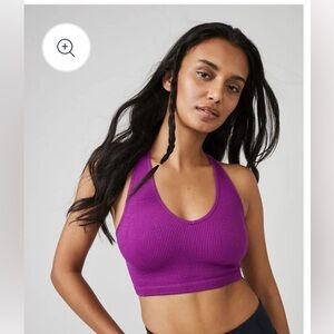 Free People Movement Women's Vivid Violet Free Throw Ribbed Cropped Tank - S
